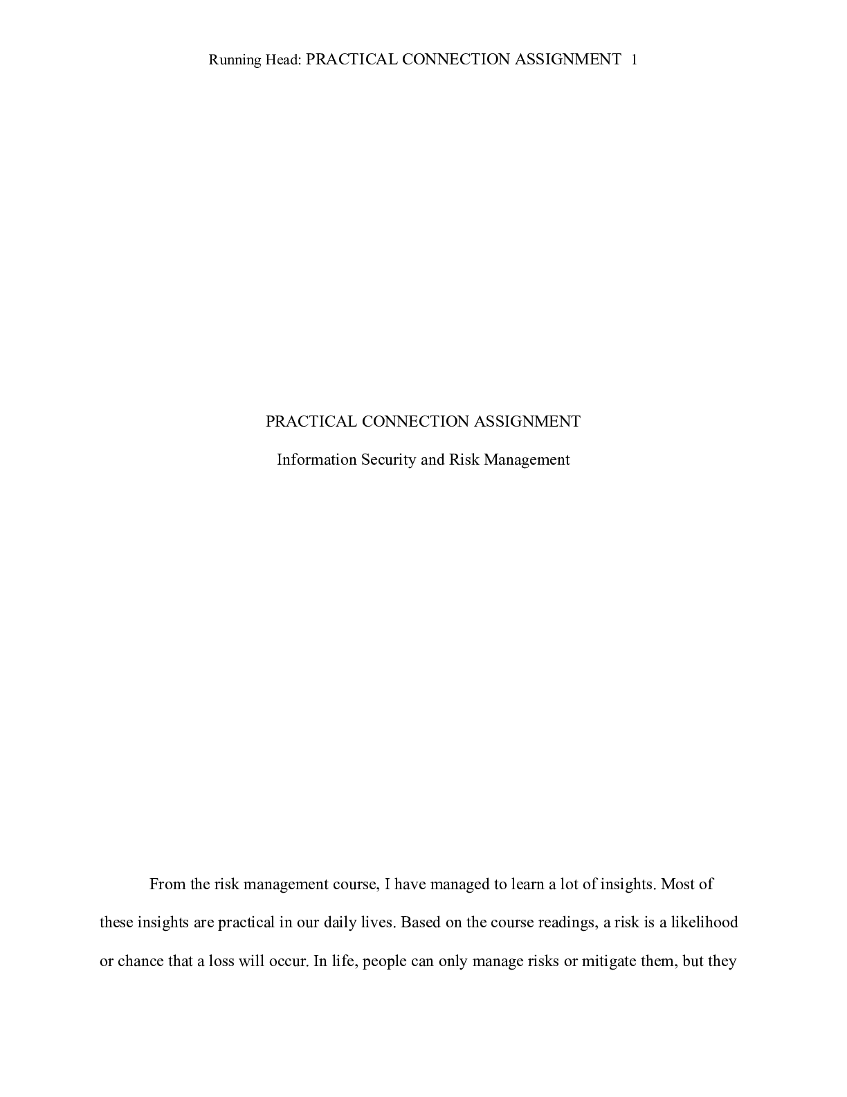 Preview image of PRACTICAL_CONNECTION_ASSIGNMENT.docx    PRACTICAL CONNECTION ASSIGNMENT  Information Secur document